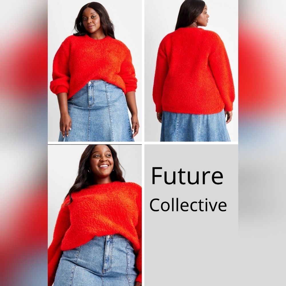 Future Collective Red Textured Knit Sweater Size XL